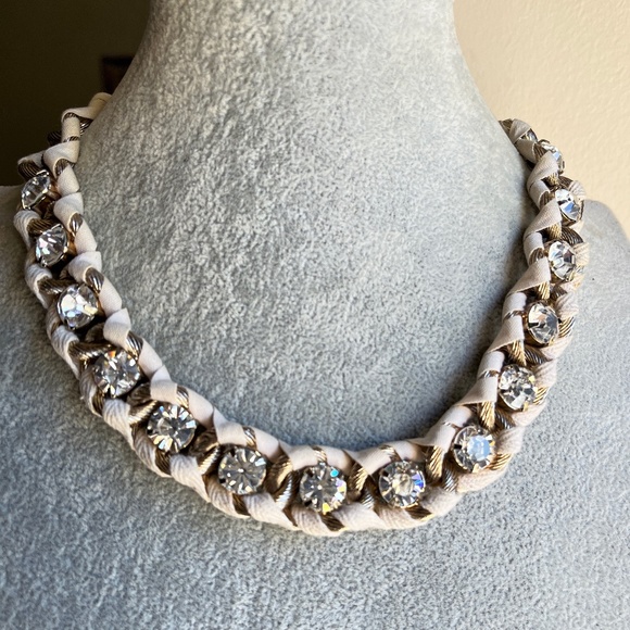 Sparkling Ann Taylor Crystal Statement Necklace - Bride Crystal Choker Necklace - Picture 1 of 6